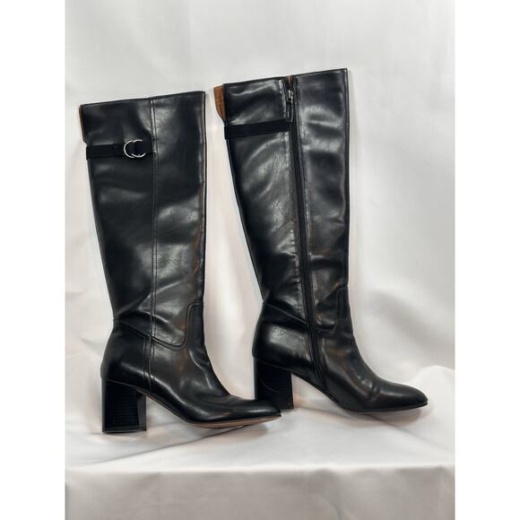 Franco Sarto Oxley Women's Black Tall Block Heel Boots 9.5 - Picture 3 of 7